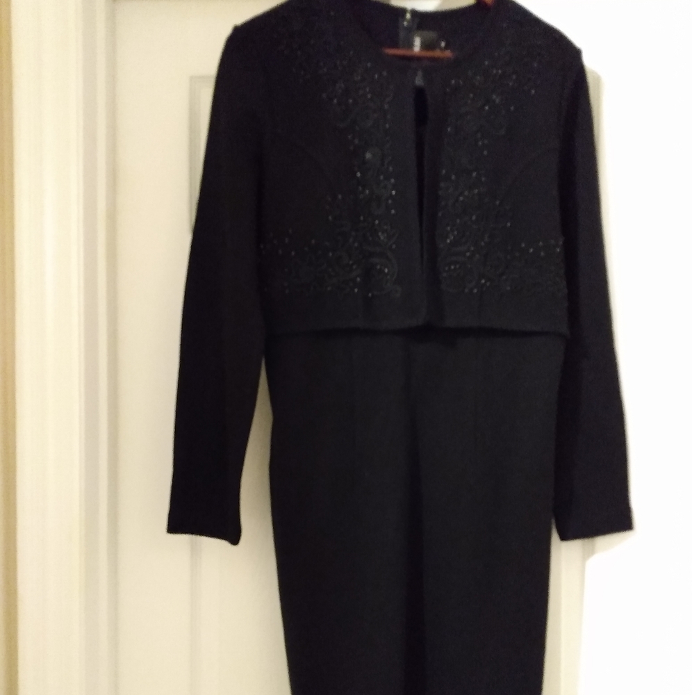 Nina Charles for Kasper vintage Black sweater dress size medium